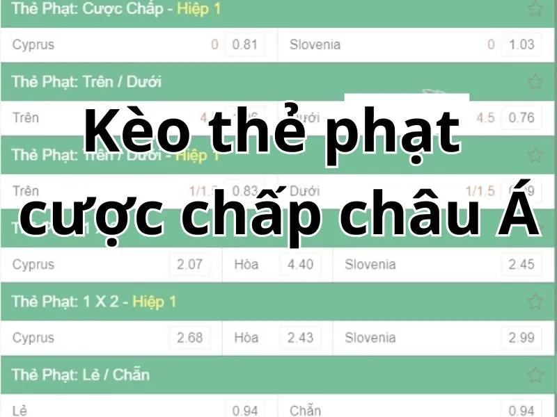 Kèo thẻ phạt tính theo kiểu cược chấp châu Á